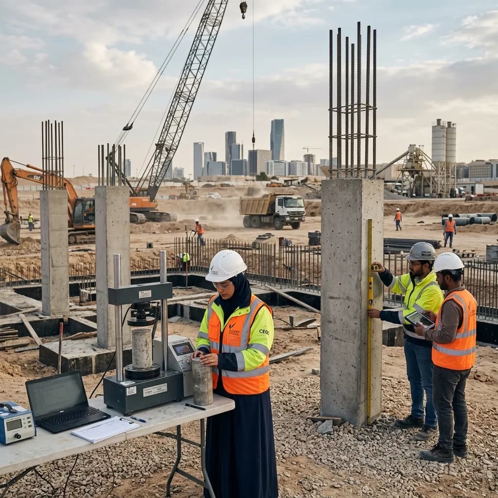 Civil testing services in Ash Sharqiyah Saudi Arabia for construction quality control