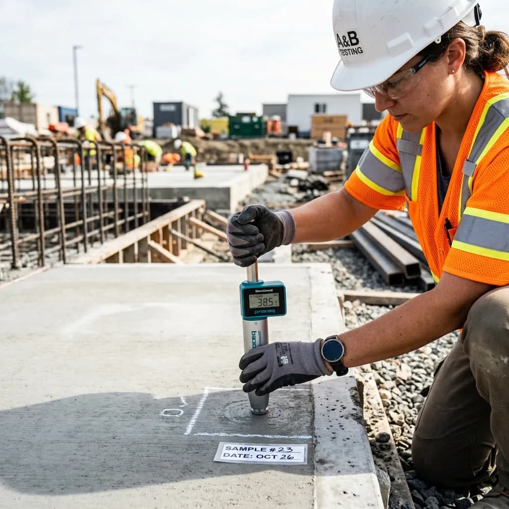 On-site civil testing services at construction projects in Ash Sharqiyah