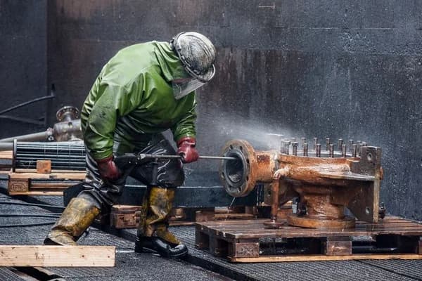 Surface cleaning and pre-treatment of metal components before blasting