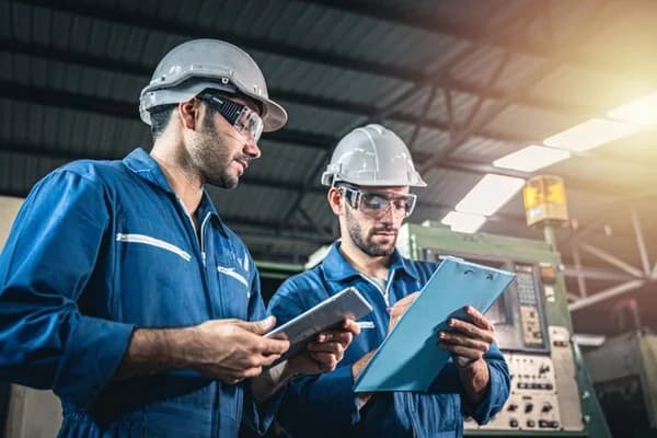 Final labeling and quality control inspection of finished components