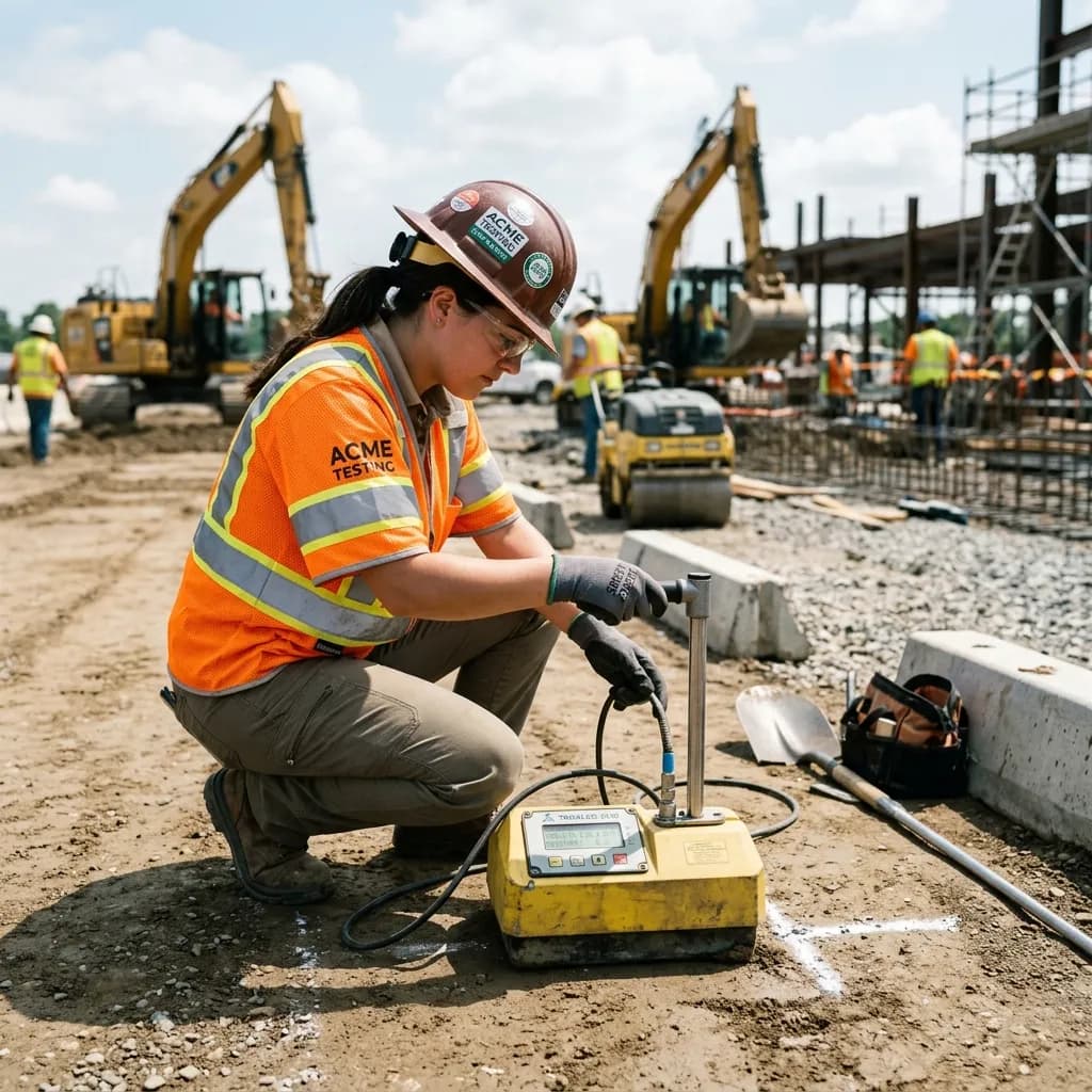 On-site civil testing services at construction projects in Zuluf